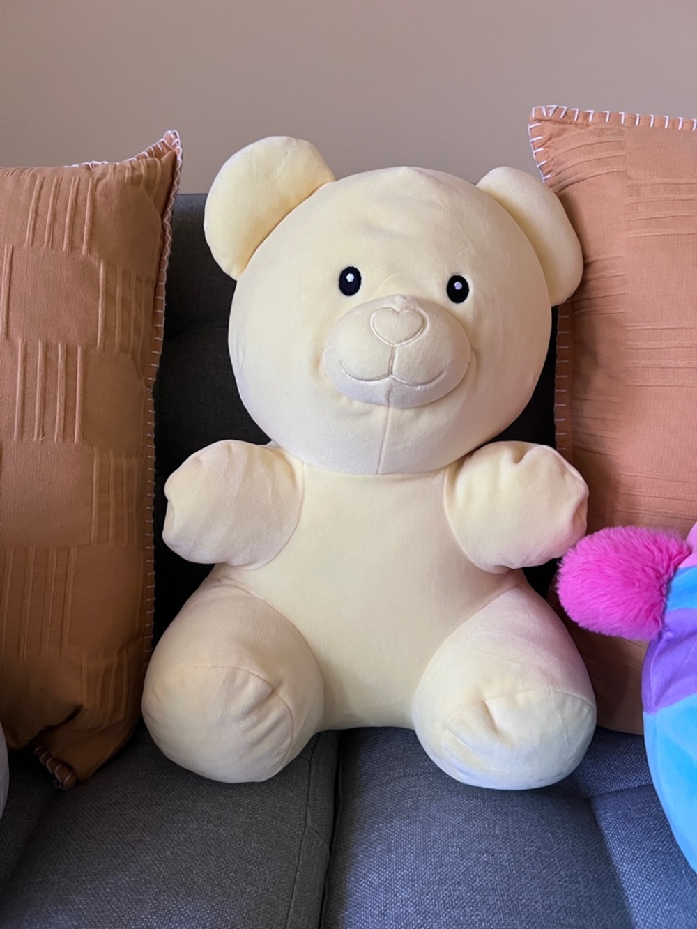 16” Plush Yellow Bear Stuffed Toy - Kids Soft Cuddly Bear